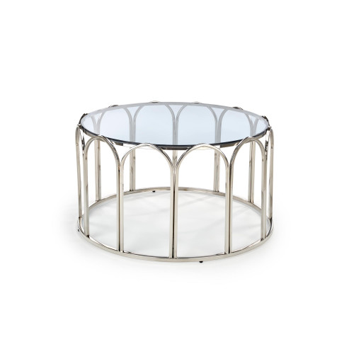 Холна маса OLIVIA стъкло и стомана 81х47cм опушено стъкло и хром DIOMMI V-CH-OLIVIA-LAW