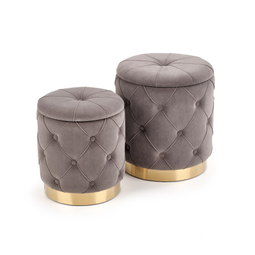 POLLY set of two stools, color: grey DIOMMI V-CH-POLLY-PUFA-POPIEL POLLY set of two stools, color: grey DIOMMI V-CH-POLLY-PUFA-POPIEL