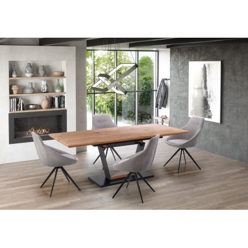 URBANO extension table, color: top - golden oak, leg - black / golden oak DIOMMI V-CH-URBANO-ST