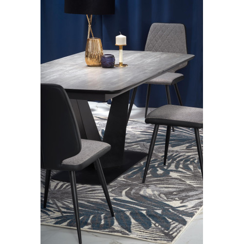 VINSTON extension table, color: top - dark grey / black, legs - black DIOMMI V-CH-VINSTON-ST VINSTON extension table, color: top - dark grey / black, legs - black DIOMMI V-CH-VINSTON-ST