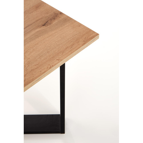 Coffee table CROSS made of wooden laminated board in oak and black color 67x50x67 DIOMMI V-PL-CROSS-LAW-WOTAN/CZARNY  Coffee table CROSS made of wooden laminated board in oak and black color 67x50x67 DIOMMI V-PL-CROSS-LAW-WOTAN/CZARNY