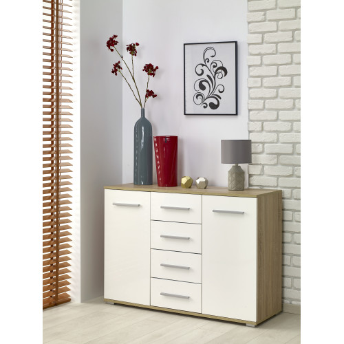 LIMA KM-4 chest, color: sonoma oak / white DIOMMI V-PL-LIMA-KM4-BIAŁY/SONOMA LIMA KM-4 chest, color: sonoma oak / white DIOMMI V-PL-LIMA-KM4-BIAŁY/SONOMA