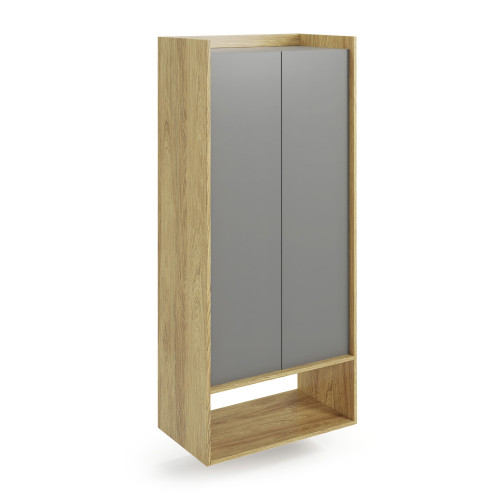 MOBIUS regal 2D color: hikora oak/grey DIOMMI V-PL-MOBIUS-REGAŁ_2D-SZARY