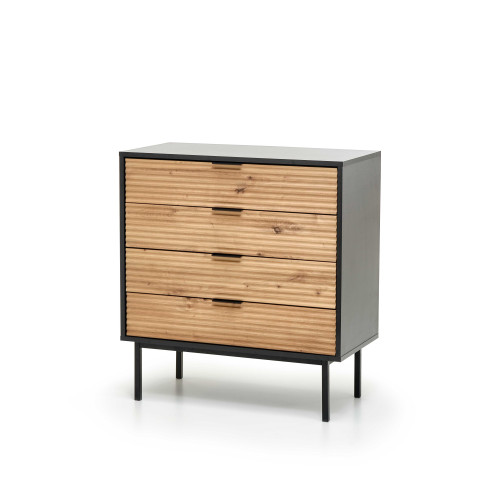 MURANO KM-2 chest, color: artisan oak/black DIOMMI V-PL-MURANO-KM-2