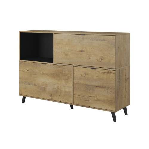 NEST KM-1 chest color: lefkas oak / black DIOMMI V-PL-NEST-KM-1