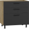 VENTO DS3-80/82 lower cabinet with drawers, color: craft oak/antracite DIOMMI V-UA-VENTO-D3S_H-80/82-ANTRACYT