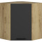 VENTO GN-60/72 corner top cabinet, color: craft oak/antracite DIOMMI V-UA-VENTO-GN-60/72-ANTRACYT