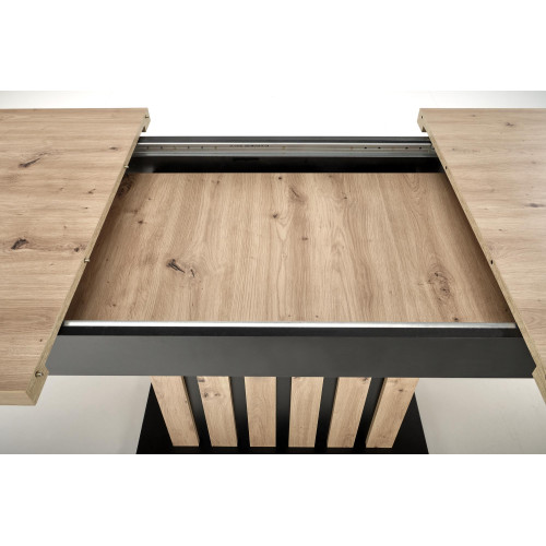 LAMELLO extension table, artisan oak / black LAMELLO extension table, artisan oak / black