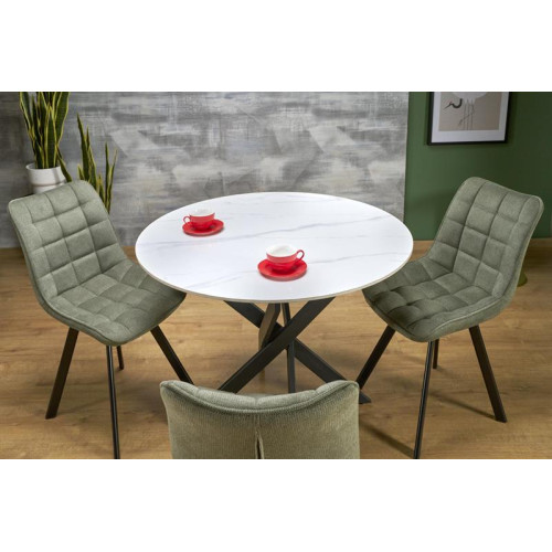 EDGAR 2 table, top - white marble, legs - black EDGAR 2 table, top - white marble, legs - black