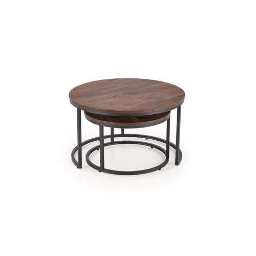 JAVA set of 2 c. tables, walnut / black JAVA set of 2 c. tables, walnut / black