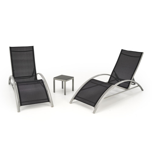 EMBOLO set of 2 sunbeds + table