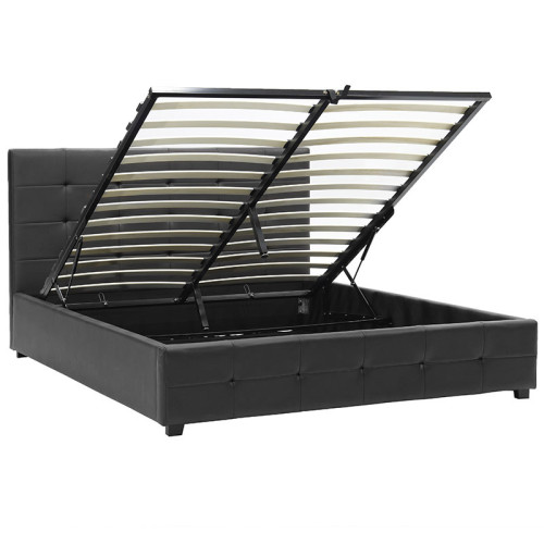 Двойно легло Roi DIOMMI PU с място за съхранение в черен мат 160x200 Двойно легло Roi DIOMMI PU с място за съхранение в черен мат 160x200