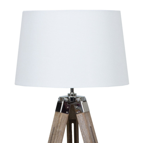 Регулируема подова лампа PWL-0008 DIOMMI E27 антично дърво - бял абажур D34-41x65x145cm