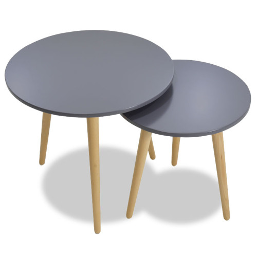 Комплект помощни маси 2бр SMITH DIOMMI в цвят антрацит мат- дъб Комплект помощни маси 2бр SMITH DIOMMI в цвят антрацит мат- дъб
