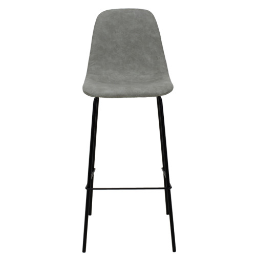 Bar Stool Bella metal black legs - pu antique grey color Bar Stool Bella metal black legs - pu antique grey color