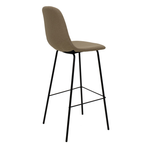 Bar Stool Bella metal black legs - fabric beige