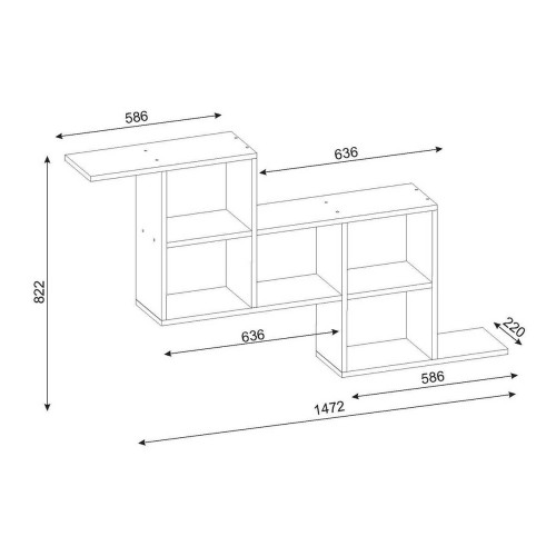 Wall Shelf PWF-0077 DIOMMI white 147x22x82cm Wall Shelf PWF-0077 DIOMMI white 147x22x82cm