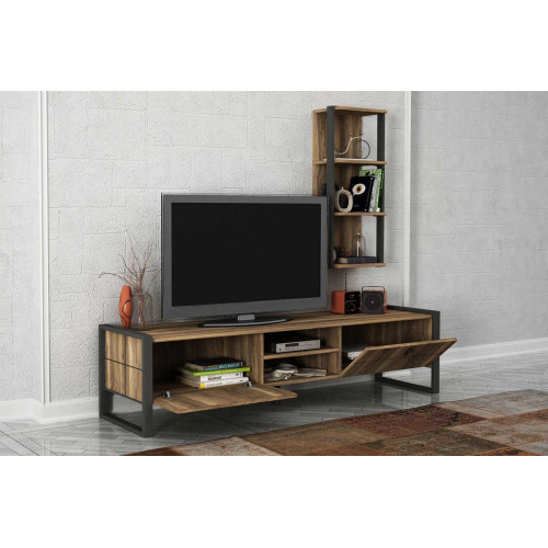 Tv unit PWF-0039 DIOMMI in walnut color 184,5x35x45cm