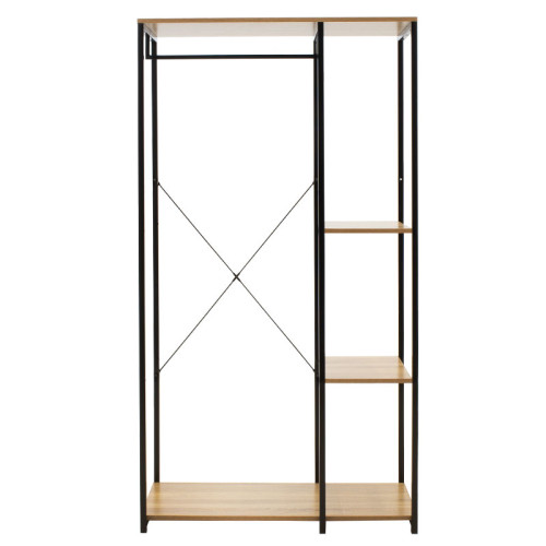 Entrance unit-Closet Ramon DIOMMI modern oak color with black metal frame 90,5x41x167cm