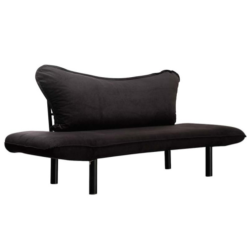 2 seater Sofa bed PWF-0286 DIOMMI with fabric in black color 156x80x80cm
