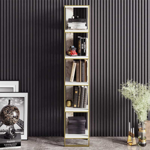 Bookcase Marble 32x31,5x178,5 white marble/gold DIOMMI 071-000857 Bookcase Marble 32x31,5x178,5 white marble/gold DIOMMI 071-000857