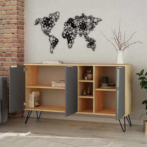 Buffet Clara 142x35,5x83 oak/coal DIOMMI 119-001063 Buffet Clara 142x35,5x83 oak/coal DIOMMI 119-001063