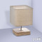 Table lamp Sand DIOMMI Ε14 wooden metal natural-shade in ecru color 15x15x21cm