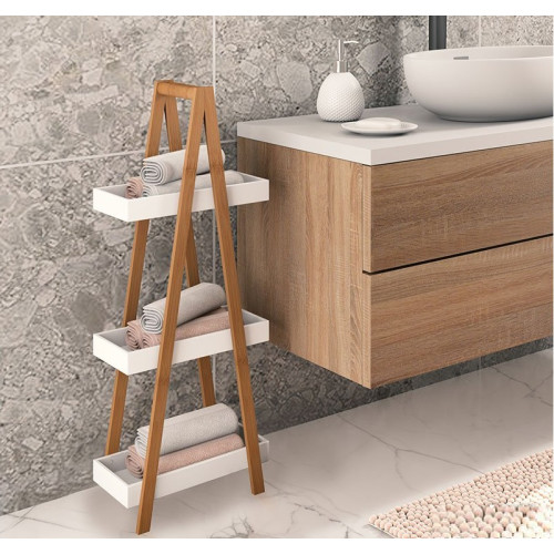 Подова етажерка Nancy 30x18x82 бял DIOMMI 199-000013