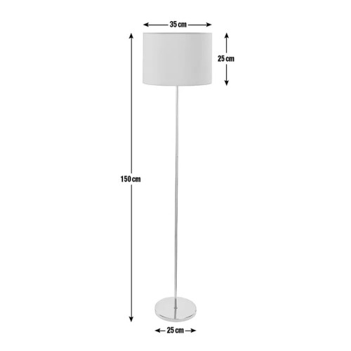 Метален подов аплик PWL-0137 DIOMMI E27 златист-pvc абажур в тъмно сив цвят D30x150cm