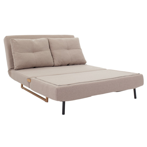 2 seater sofa bed Edda DIOMMI fabric in beige-brown colour 118x98x86m