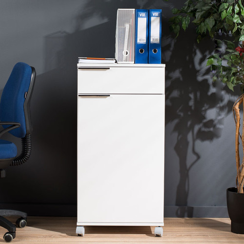 Cabinet Chad DIOMMI mobile in white gloss color 50x40x100cm