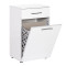 Bathroom cabinet Chad DIOMMI with laundry basket in white gloss color 52x38x83cm
