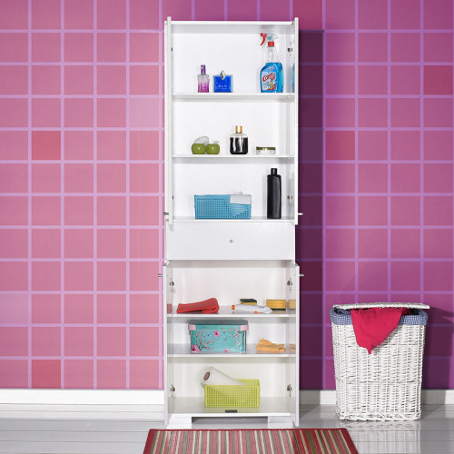 Multipurpose cabinet Chad DIOMMI in white gloss color 60x40x187cm Multipurpose cabinet Chad DIOMMI in white gloss color 60x40x187cm
