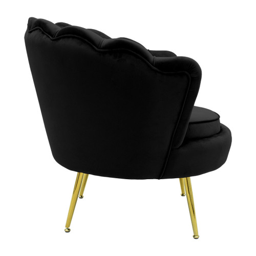 Armchair Daimon DIOMMI velvet black-golden 79x74x78cm