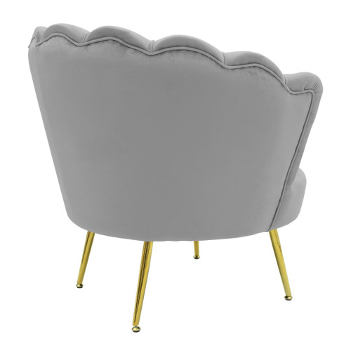 Armchair Daimon DIOMMI velvet grey-golden 79x74x78cm