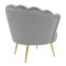 Armchair Daimon DIOMMI velvet grey-golden 79x74x78cm