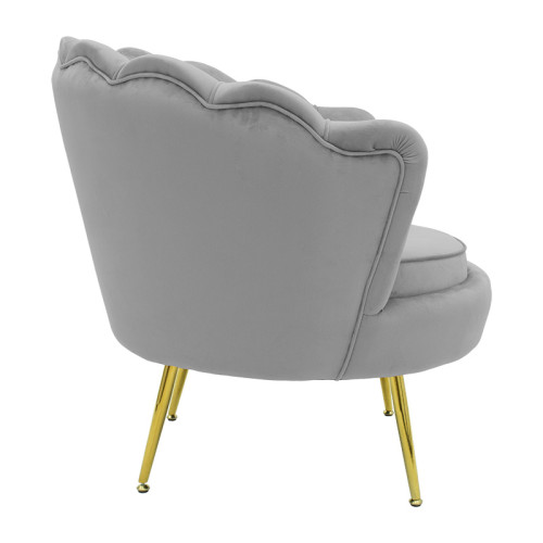 Armchair Daimon DIOMMI velvet grey-golden 79x74x78cm