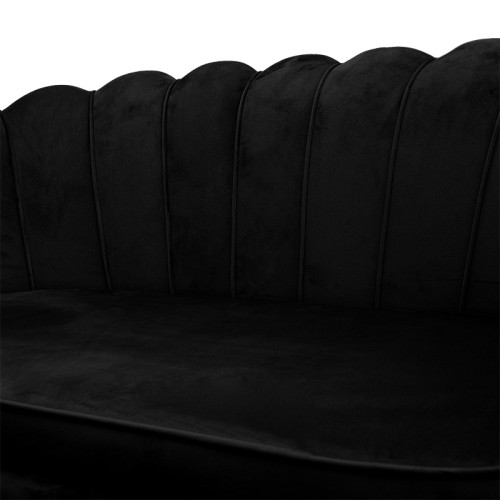2 seater sofa Daimon DIOMMI velvet black 134x70x77cm