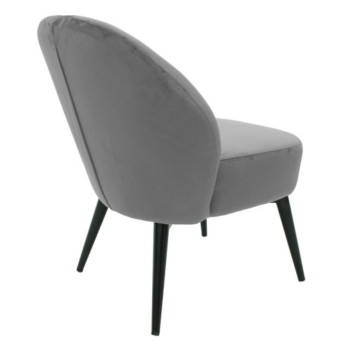 Armchair Pares DIOMMI velvet grey-black 60x61x74cm