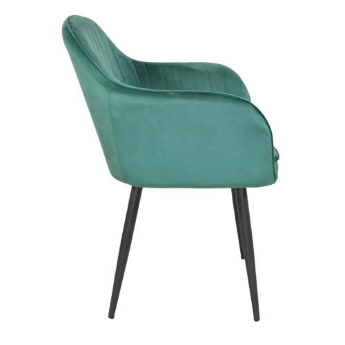 Tallos armchair DIOMMI velvet in green color-black leg 61x63x85cm