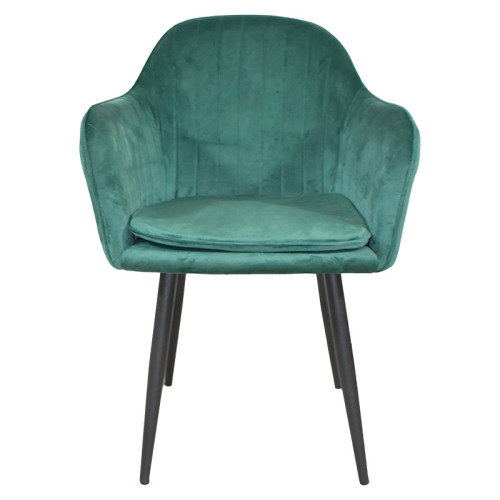 Tallos armchair DIOMMI velvet in green color-black leg 61x63x85cm
