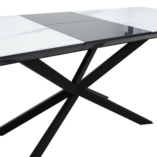 Трапезна маса разтегателна Palan 160-200x80x77 сиво черно DIOMMI 101-000036