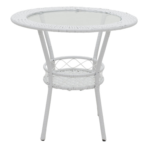 Комплект от маса и столове Saylor 60x57 65x62x75 бял метал/ратан DIOMMI 140-000027 Комплект от маса и столове Saylor 60x57 65x62x75 бял метал/ратан DIOMMI 140-000027