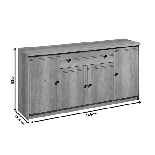 Бюфет Libby 160x39,5x83 натурален DIOMMI 123-000165