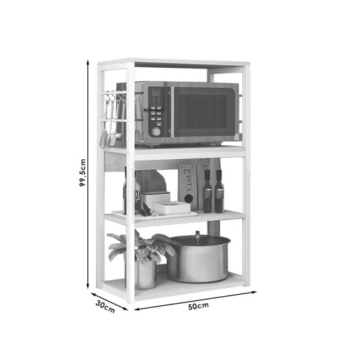 Ραφιέρα επιδαπέδια Wille DIOMMI μέταλλο λευκό-φυσικό 50x30x99,5εκ