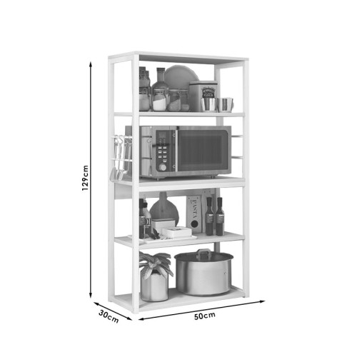 Ραφιέρα επιδαπέδια Tace DIOMMI μέταλλο λευκό-φυσικό 50x30x129εκ Ραφιέρα επιδαπέδια Tace DIOMMI μέταλλο λευκό-φυσικό 50x30x129εκ