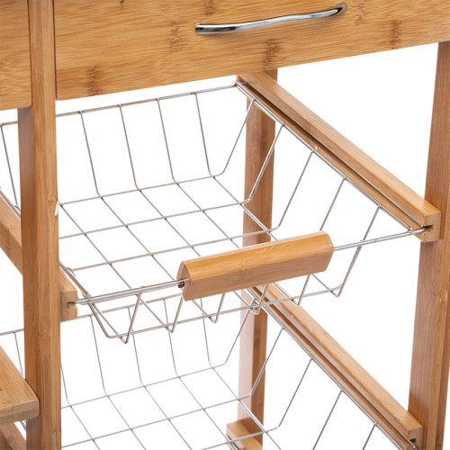 Количка-рафт Esla 73.5x37x86 бял/натурален бамбук DIOMMI 199-000130 Количка-рафт Esla 73.5x37x86 бял/натурален бамбук DIOMMI 199-000130