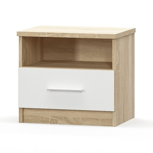 Нощно шкафче Geneva DIOMMI натурал-бяло 50x37x45.5cm