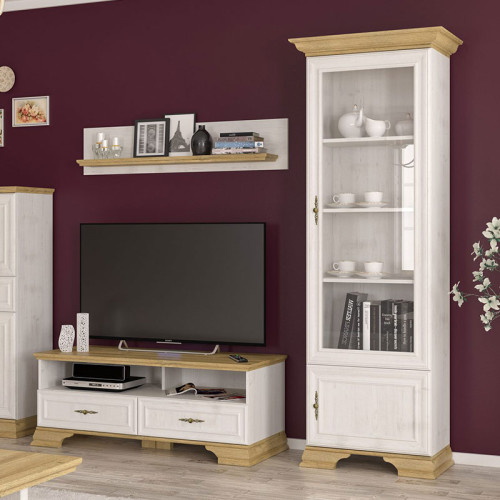 Showcase Jaden DIOMMI golden oak-white antique 70.5x43x197.5cm