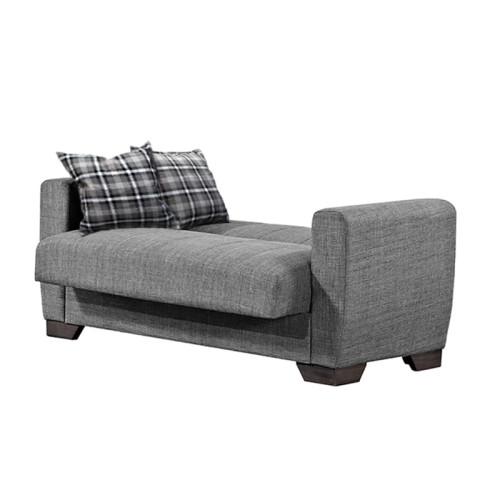 2 seater sofa bed Magnus DIOMMI fabric grey 154x78x80cm